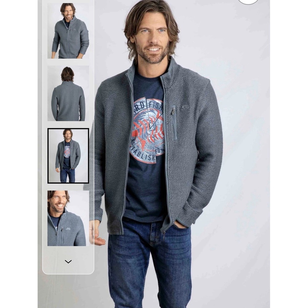 Weird Fish Grey Transom Full Zip Macaroni Jacket‎ Men's Medium Outdoor Rugged